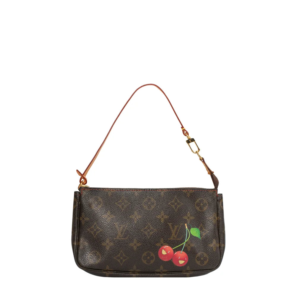 Vintage Limited Edition Accessory Pochette Bag in brown monogram canvas Louis Vuitton Second Hand Used Vintega