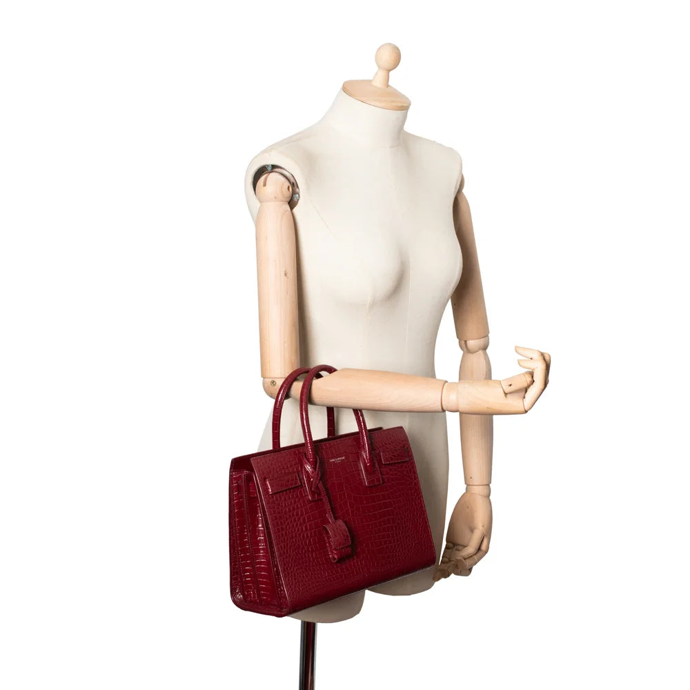 Ysl red 2025 crocodile bag