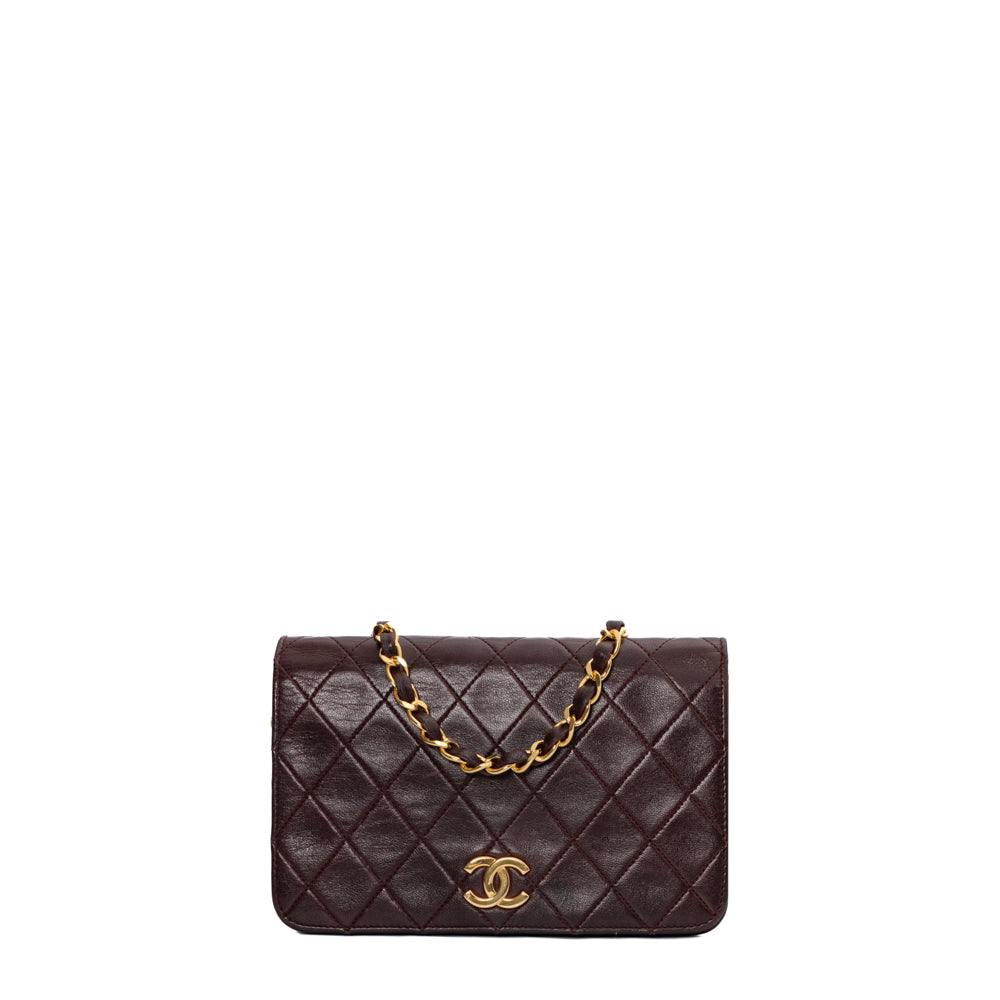 Chanel Vintage Single Flap bag in brown leather - Second Hand