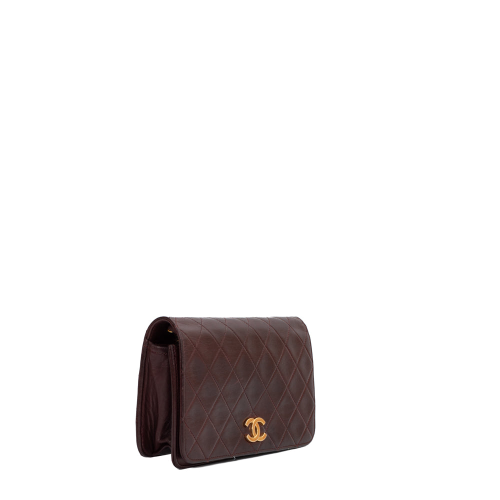 Chanel Vintage Single Flap bag in brown leather - Second Hand