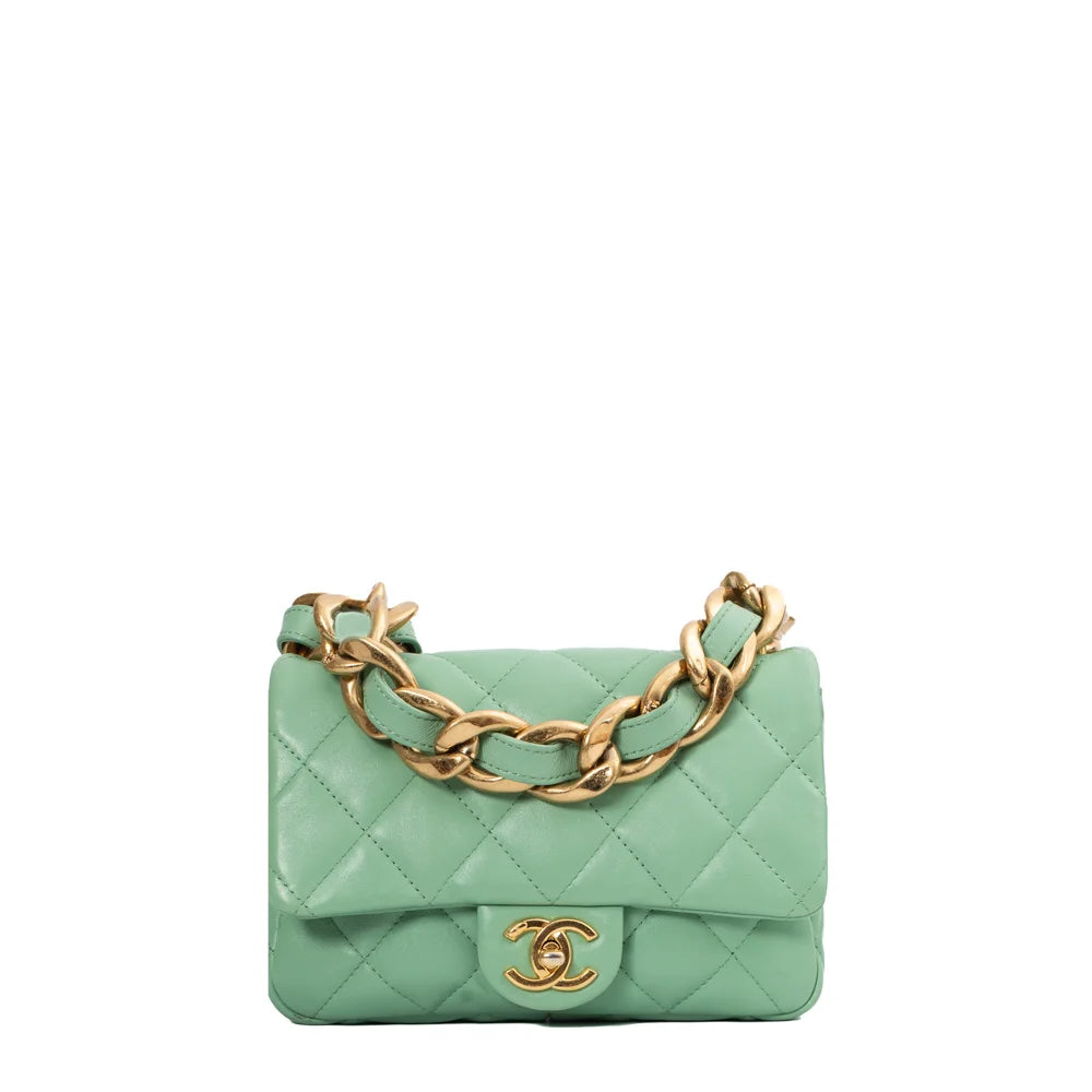 Chanel green leather Single Flap bag - Second Hand / Used – Vintega