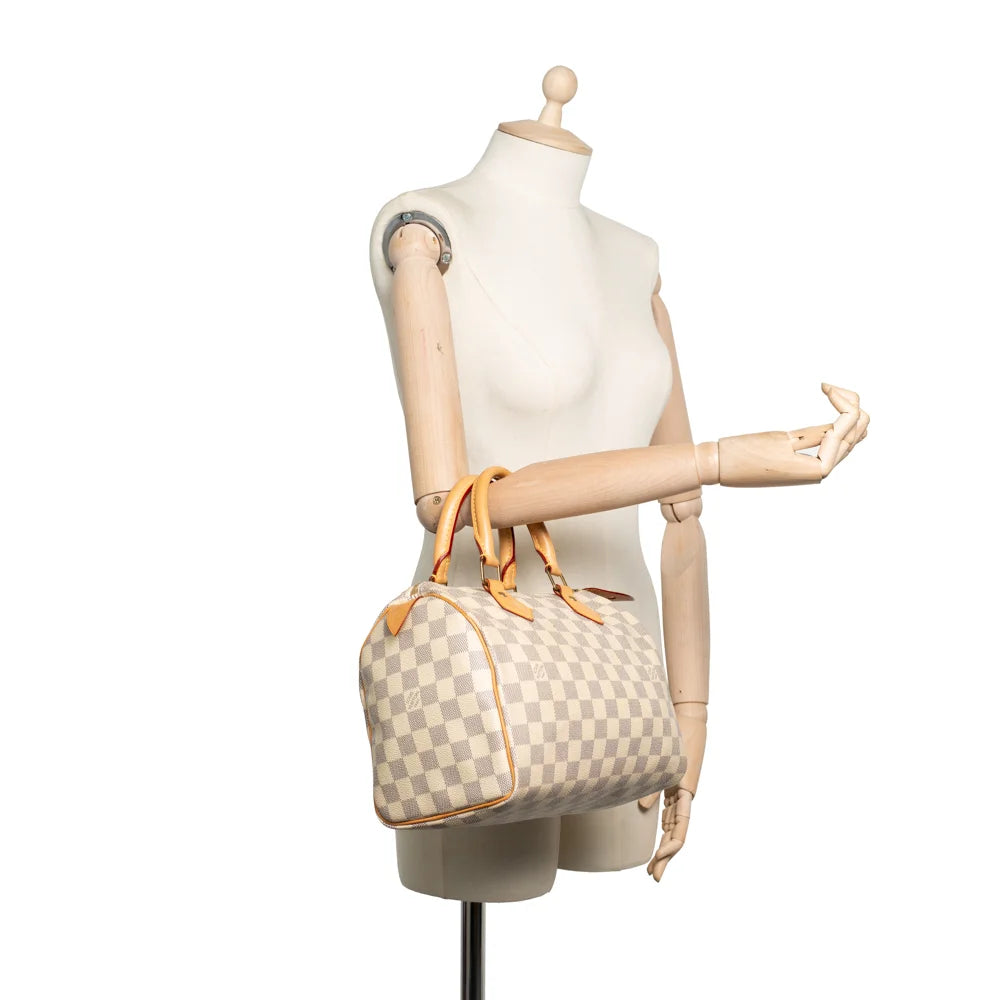 Speedy 25 bag in azur damier canvas Louis Vuitton Second Hand Used Vintega