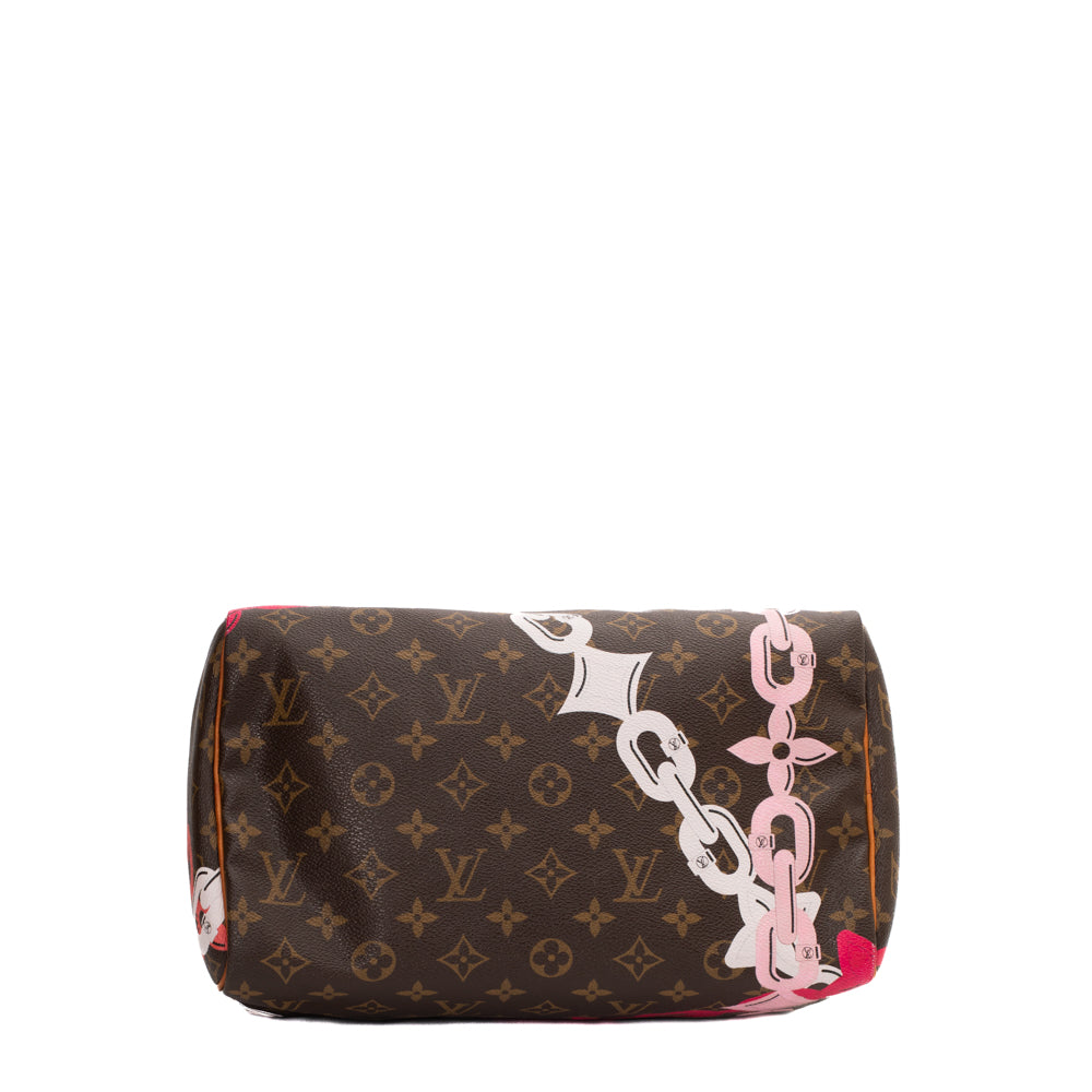 Speedy 30 Edition Flower Chain bag in brown monogram canvas Louis Vuitton - Second  Hand / Used – Vintega