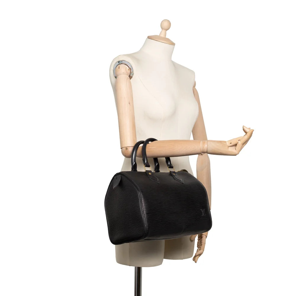 Speedy 25 Vintage bag in black epi leather Louis Vuitton Second Hand Used Vintega
