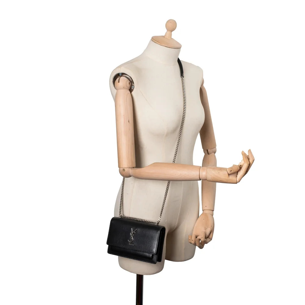 Sac Sunset Small en cuir noir Saint Laurent Seconde Main Occasion Vintega