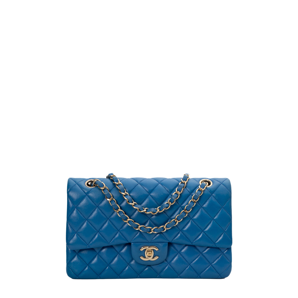 Chanel Timeless Classique Medium Light blue Leather ref.536141