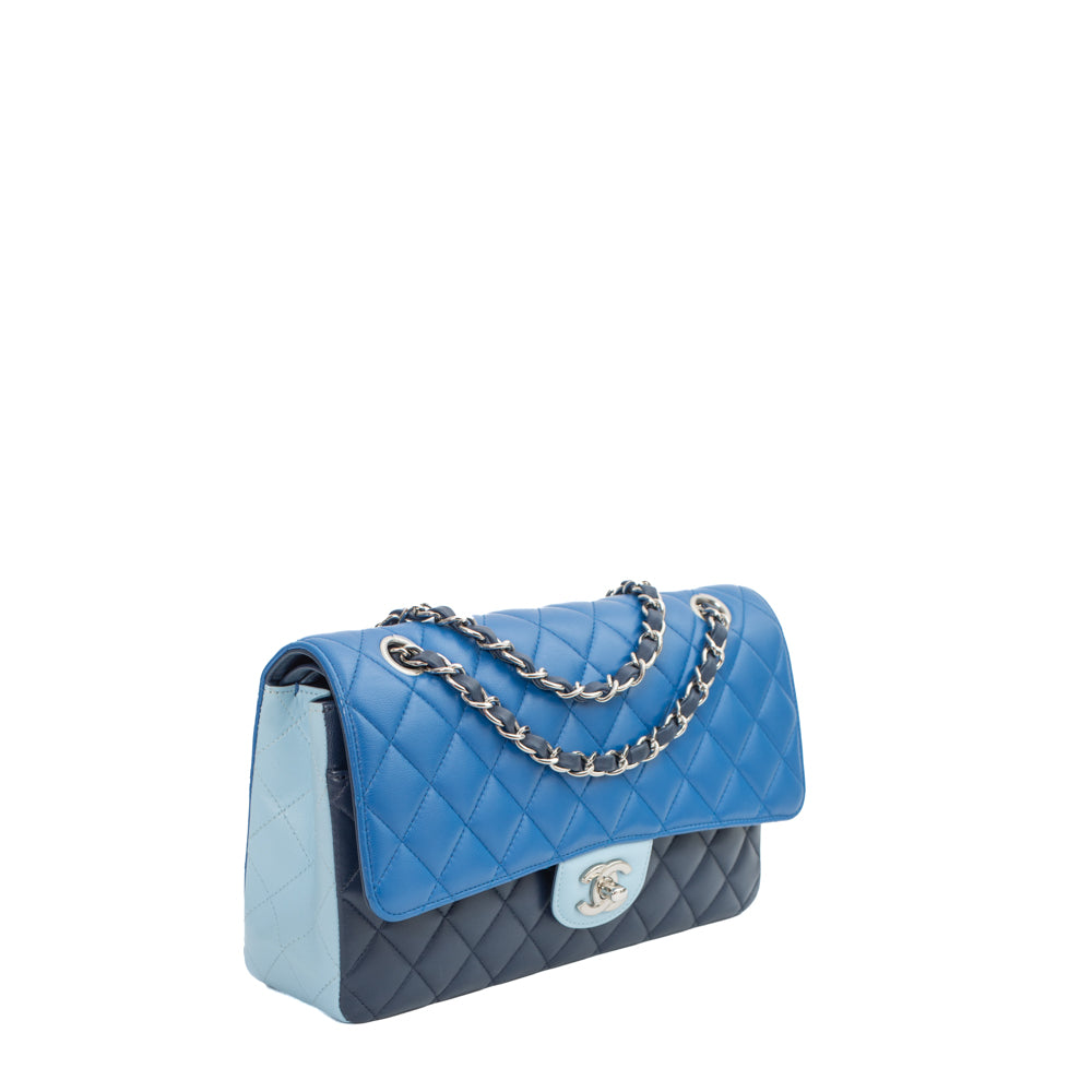 Timeless / Classic Medium Limited Edition bag in Chanel blue