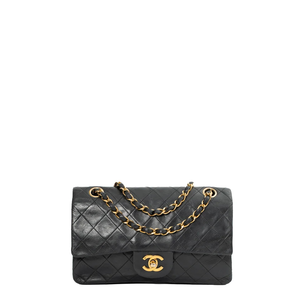 Chanel Black Quilted Lambskin Small Vintage Classic Double Flap Bag Chanel  | The Luxury Closet