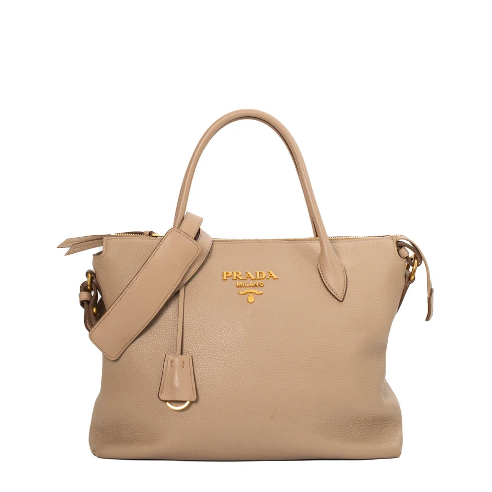 Vitello Daino bag in beige leather Prada - Second Hand / Used – Vintega