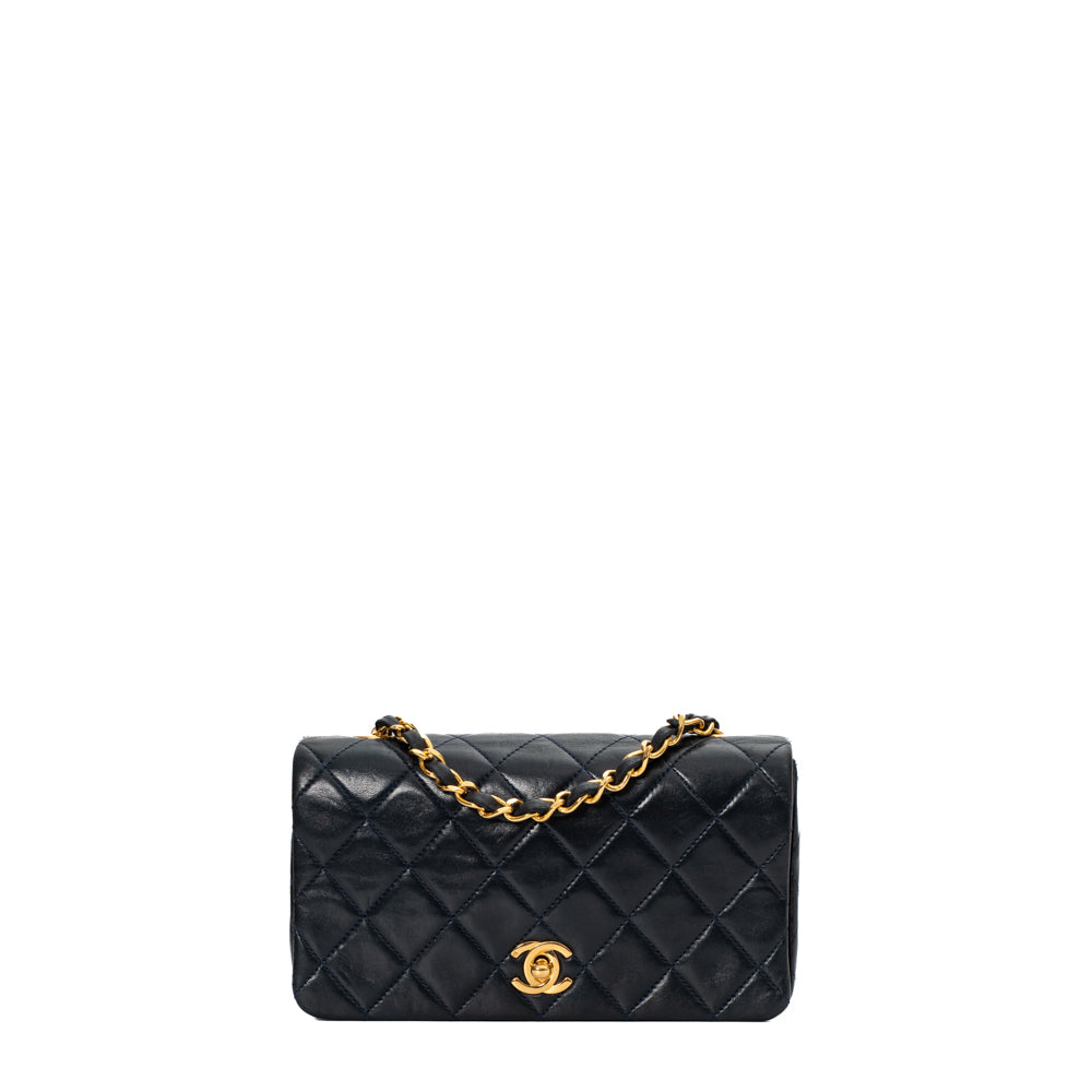 Chanel Mademoiselle Vintage bag in blue leather - Second Hand