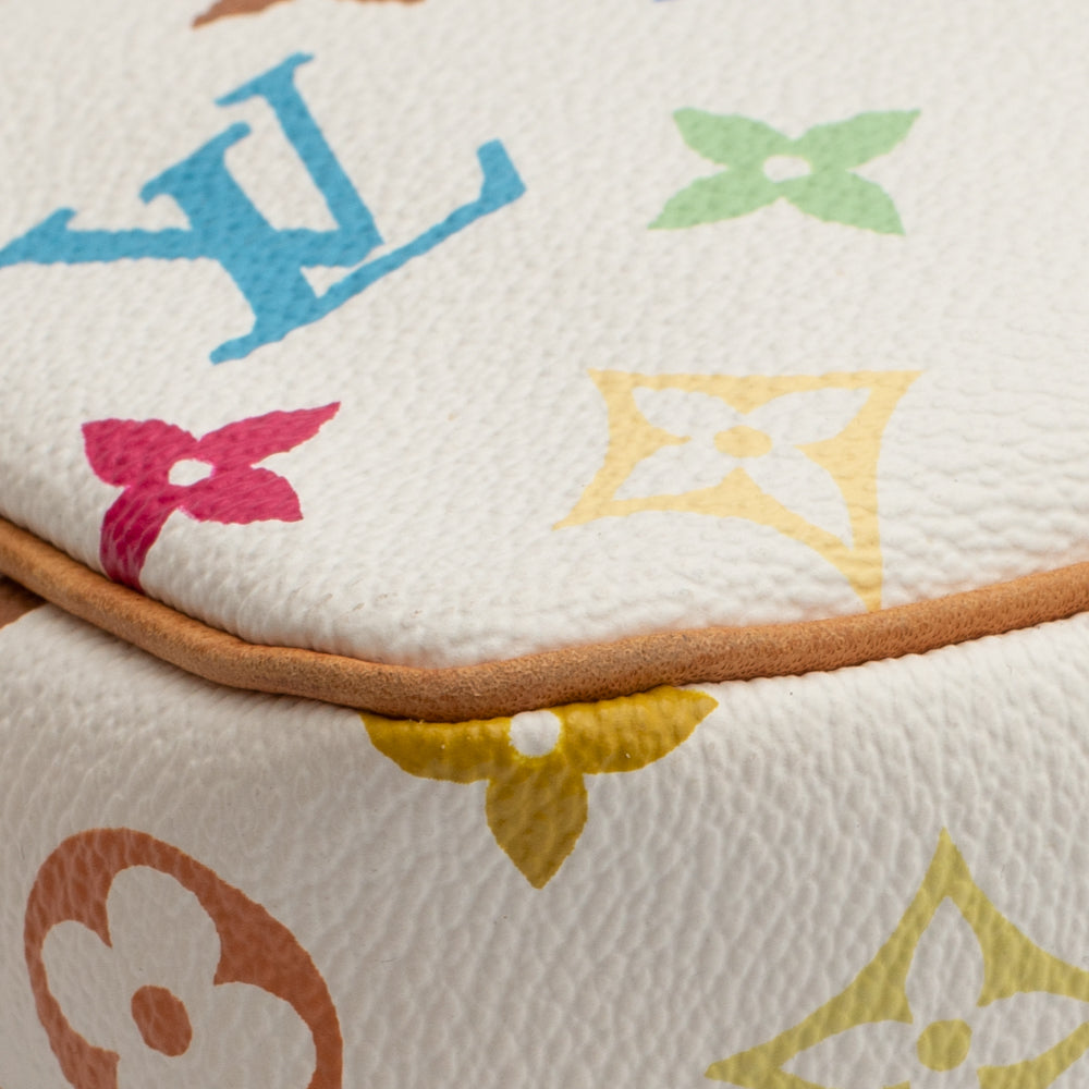 Murakami Vintage Edition Accessory Pouch Bag in white multicolor monogram  canvas