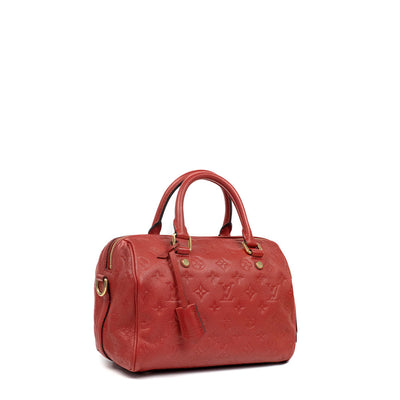 Speedy 25 bag in bordeaux imprint leather Louis Vuitton - Second