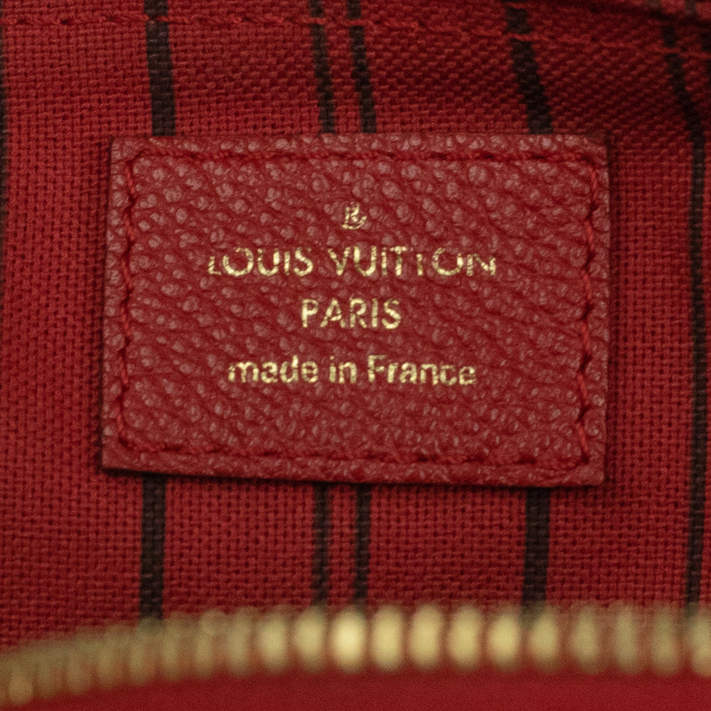 Sac à main Louis Vuitton Speedy 25 en cuir monogram empreinte rouge
