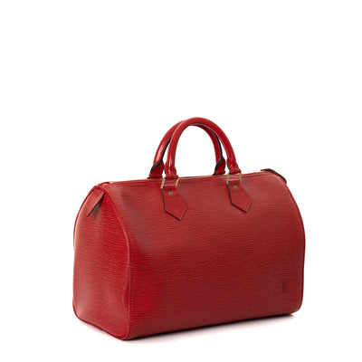 Louis Vuitton Epi Speedy 30 M43007 Red Leather Pony-style calfskin