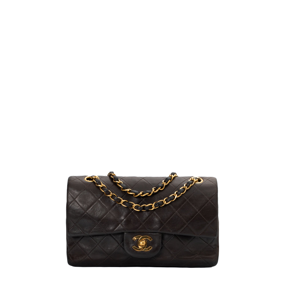 Chanel+Small+Classic+Handbag+Grained+Calfskin+Silver+Black+A01113